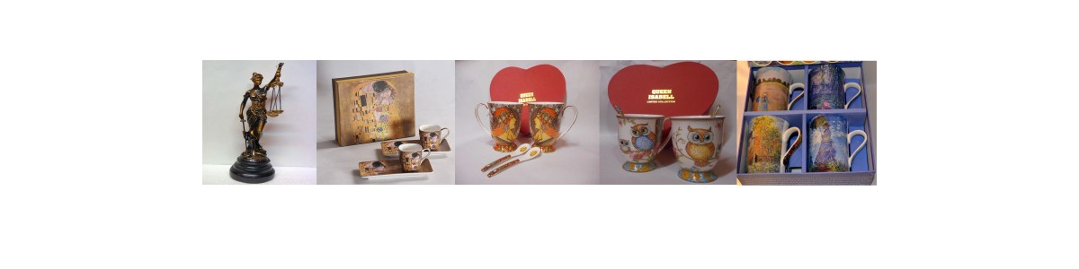 Teetassen und Kaffeetassensets mit Motive von berühmte Maler, Dessertteller und Tortentellersets , Teekannen  von Atelier Harmony Wien