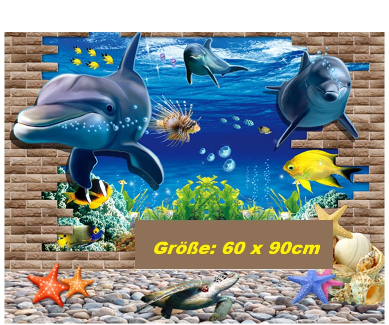 wandtattoo 3d aquarius 60x90cm unterwasserwelt
